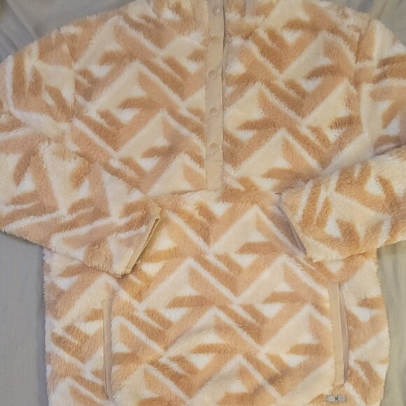 NWT Hurley Ladies' Snap Plush Pullover in Orange Medium - Picture 6 of 11